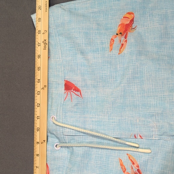 Johnnie-O Swim Trunks Men's XXL Blue Baja Toma Shorts Crawfish NWT - Picture 6 of 13